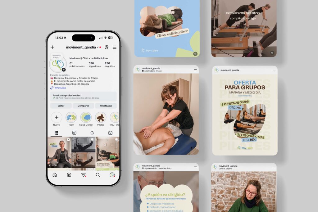 Feed de Instagram de Clinica Moviment