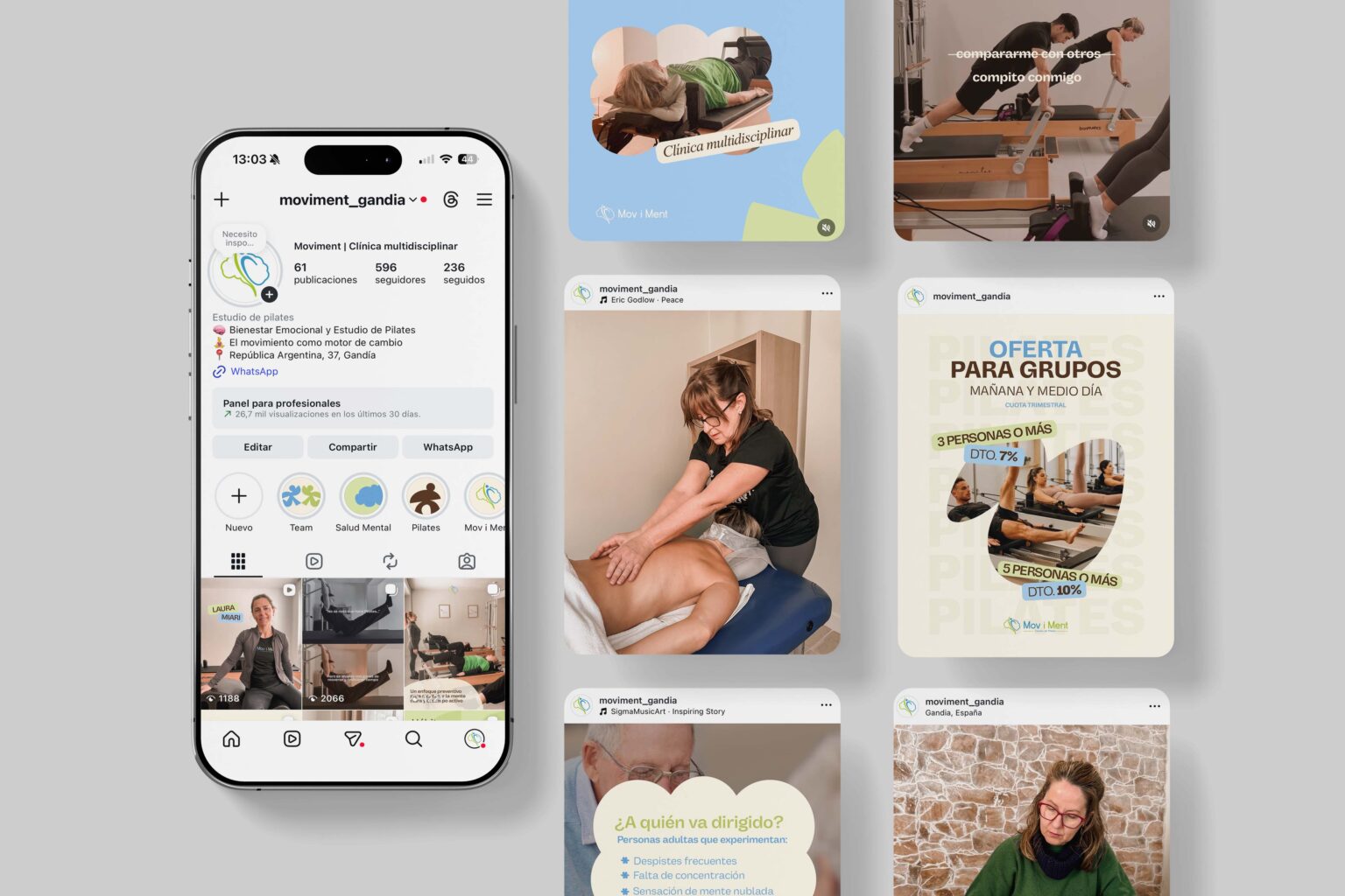 Feed de Instagram de Moviment gestionado por NUDOX