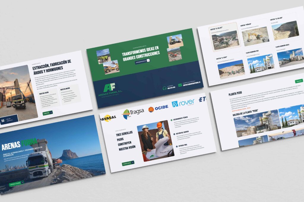 Web de Arenas Forna en varios dispositivos